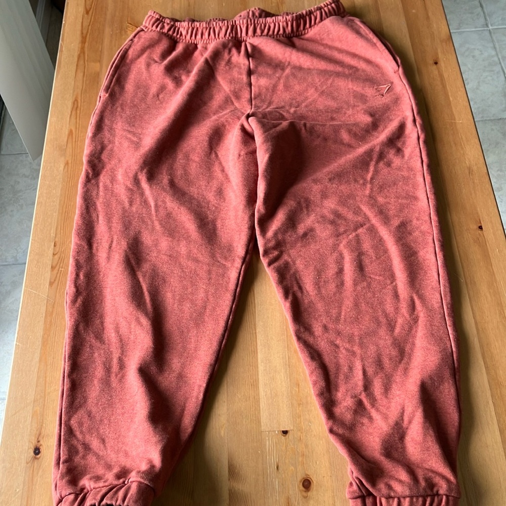 Gymshark size large heathered rust orange heavy sweats sweatpants with pockets